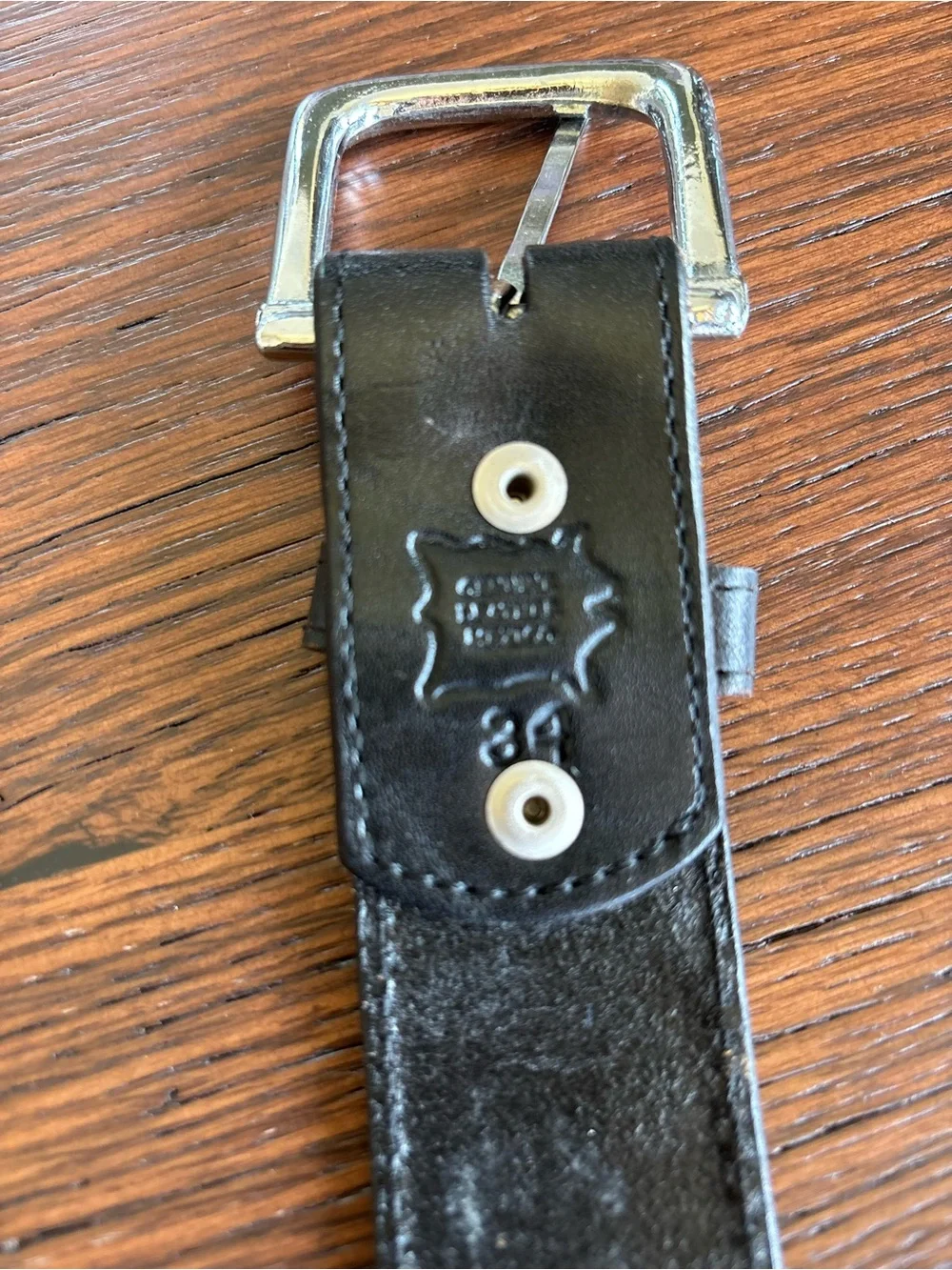 Western Hand Tooled Leather Rodeo Black/Brown Leather Belt, Cowboy, Unisex 34